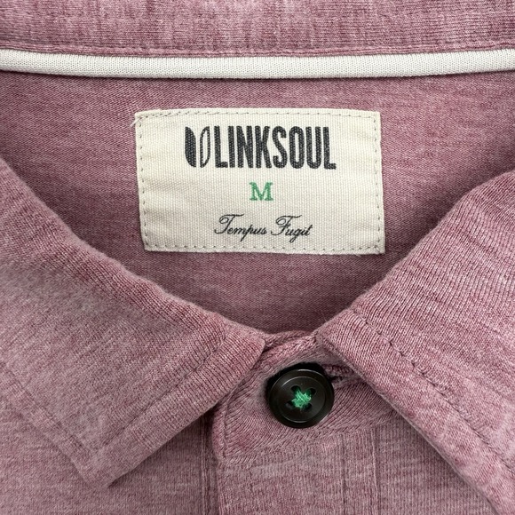 Linksoul Men's Short Sleeve Maroon Medium Golf Polo Shirt - Picture 4 of 6